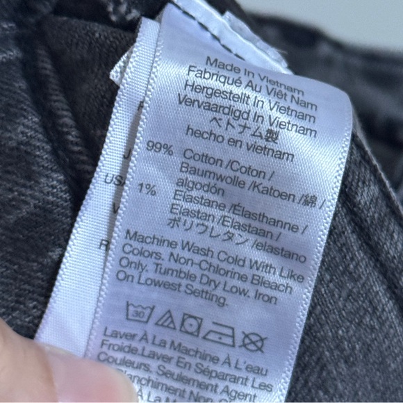 Madewell The Perfect Vintage Straight Jean Size 25 Petite Black Gray wash - Picture 10 of 10